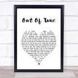 Real Estate Out Of Tune White Heart Song Lyric Print