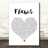 Bastille Flaws White Heart Song Lyric Print