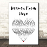 Robbie Williams Heaven From Here White Heart Song Lyric Print