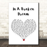 Rod Stewart In A Broken Dream White Heart Song Lyric Print