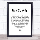 Rod Stewart That's All White Heart Song Lyric Print
