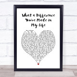 Ronnie Milsap What a Difference Youve Made in My Life White Heart Song Lyric Print