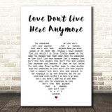 Rose Royce Love Don't Live Here Anymore White Heart Song Lyric Print