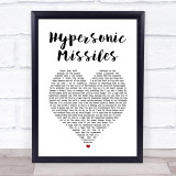Sam Fender Hypersonic Missiles White Heart Song Lyric Print