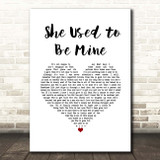 Sara Bareilles She Used to Be Mine White Heart Song Lyric Print