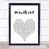 Scouting For Girls Heartbeat White Heart Song Lyric Print