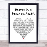 Belinda Carlisle Heaven Is a Place on Earth White Heart Song Lyric Print