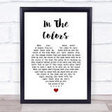 Ben Harper & The Innocent Criminals In The Colors White Heart Song Lyric Print