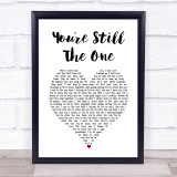 SLPTAHT1046 White Heart Song Lyric Print