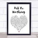 Small Faces All Or Nothing White Heart Song Lyric Print