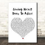 Smokie Living Next Door To Alice White Heart Song Lyric Print