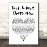Stereophonics Pick A Part Thats New White Heart Song Lyric Print