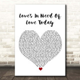 Stevie Wonder Love's In Need Of Love Today White Heart Song Lyric Print