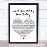 Stevie Wonder Love's In Need Of Love Today White Heart Song Lyric Print