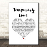 Ben Platt Temporary Love White Heart Song Lyric Print