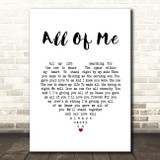 Stryper All Of Me White Heart Song Lyric Print