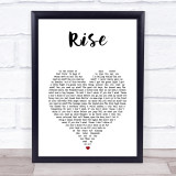 Ben's Brother Rise White Heart Song Lyric Print
