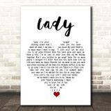 Teddy Pendergrass Lady White Heart Song Lyric Print