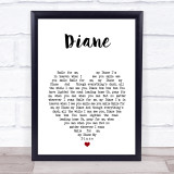 The Bachelors Diane White Heart Song Lyric Print