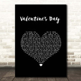 Bruce Springsteen Valentine's Day Black Heart Song Lyric Print