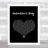 Bruce Springsteen Valentine's Day Black Heart Song Lyric Print