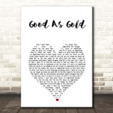 The Beautiful South Good As Gold (Stupid As Mud) White Heart Song Lyric Print