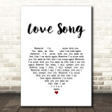 The Cure Love Song White Heart Song Lyric Print