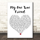 Bette Midler My One True Friend White Heart Song Lyric Print