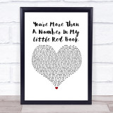 The Drifters You're More Than A Number In My Little Red Book White Heart Song Lyric Print