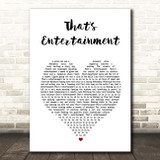 The Jam That's Entertainment White Heart Song Lyric Print