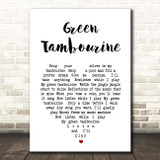 The Lemon Pipers Green Tambourine White Heart Song Lyric Print