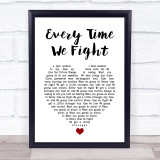 The Milk Every Time We Fight White Heart Song Lyric Print