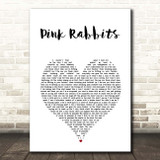 The National Pink Rabbits White Heart Song Lyric Print