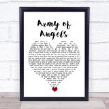 The Script Army of Angels White Heart Song Lyric Print