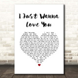 The Shires I Just Wanna Love You White Heart Song Lyric Print