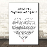 The Stylistics Can't Give You anything but My Love White Heart Song Lyric Print
