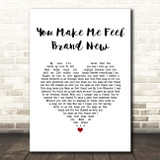 The Stylistics You Make Me Feel Brand New White Heart Song Lyric Print