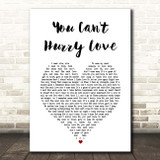 The Supremes You Can't Hurry Love White Heart Song Lyric Print