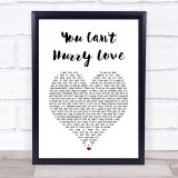 The Supremes You Can't Hurry Love White Heart Song Lyric Print