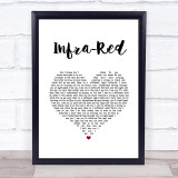 Three Days Grace Infra-Red White Heart Song Lyric Print