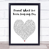 Tom Grennan Found What I've Been Looking For White Heart Song Lyric Print