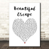 Tom Misch Beautiful Escape White Heart Song Lyric Print