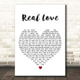 Tom Odell Real Love White Heart Song Lyric Print
