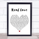 Tom Odell Real Love White Heart Song Lyric Print