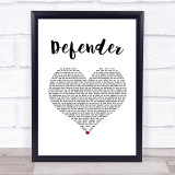 UPPERROOM Defender White Heart Song Lyric Print