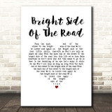 Van Morrison Bright Side Of The Road White Heart Song Lyric Print