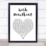 Van Morrison Irish Heartbeat White Heart Song Lyric Print