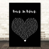 ACDC Back In Black Black Heart Song Lyric Print