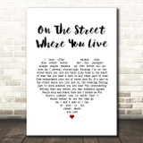 Vic Damone On the Street Where You Live White Heart Song Lyric Print