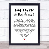 Vicki Brown Look For Me In Rainbows White Heart Song Lyric Print